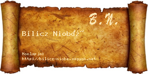 Bilicz Niobé névjegykártya